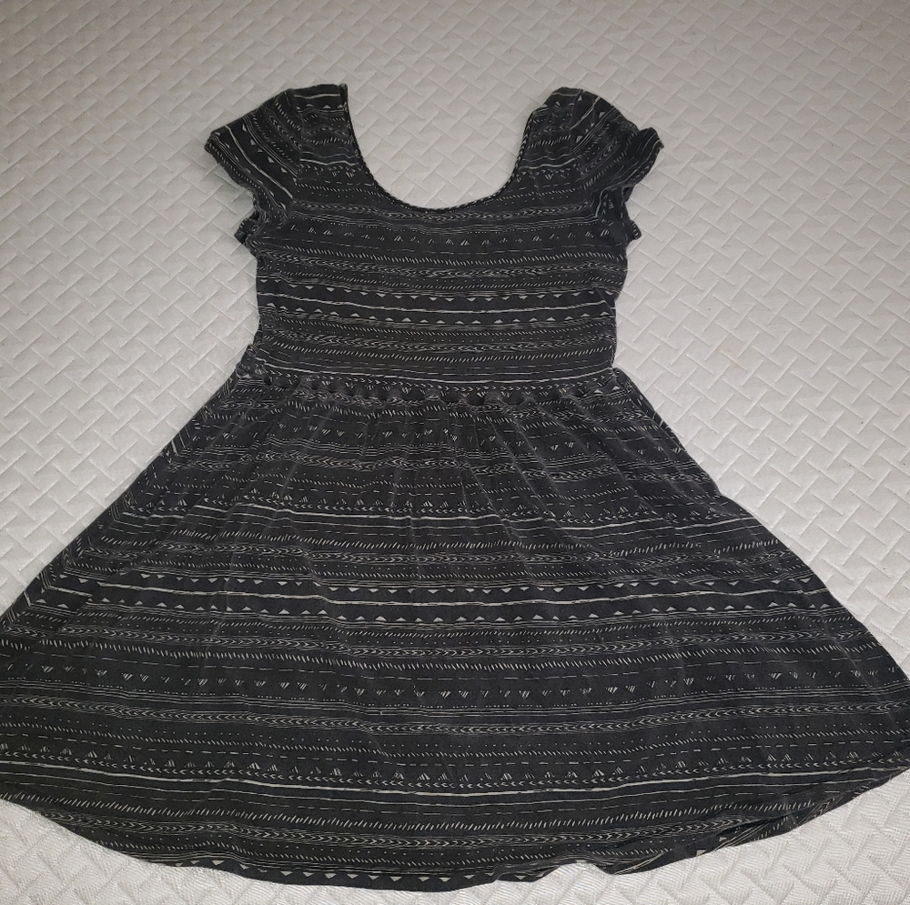 Gray patterned cotton dress